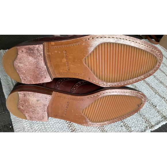 Cole Haan Men’s Wingtip Oxford Shoes Size 10M Dark Brown Leather Brogue Dress Sh - Picture 4 of 7